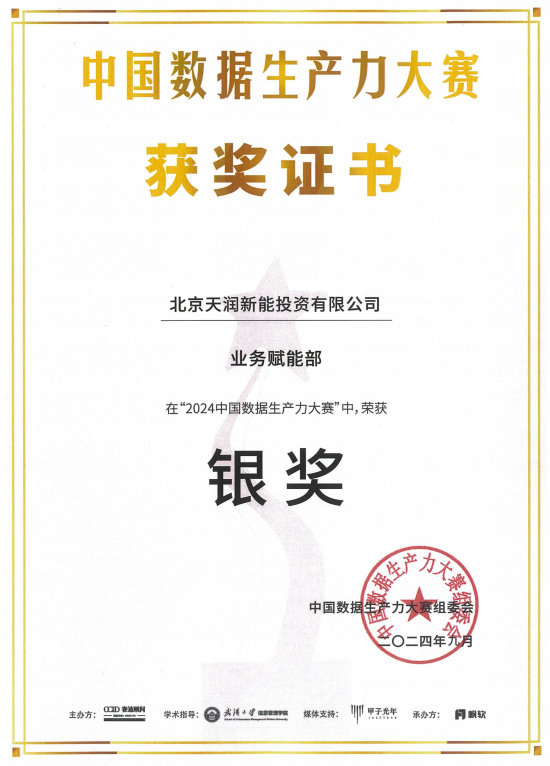 2024年荣获中国数据生产力大赛银奖